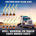 Trailer Lights 24V Waterproof Marker Lights Yellow 8 Pack for Universal Fit
