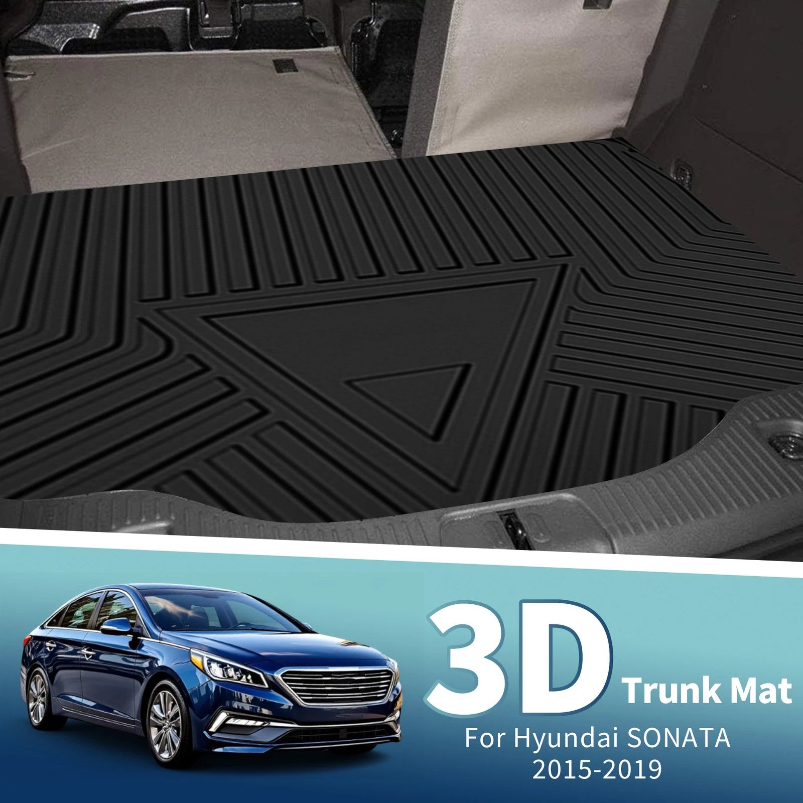 Rear Cargo Liner Flat Face for Hyundai Sonata (2015–2019) TPE 1 Piece