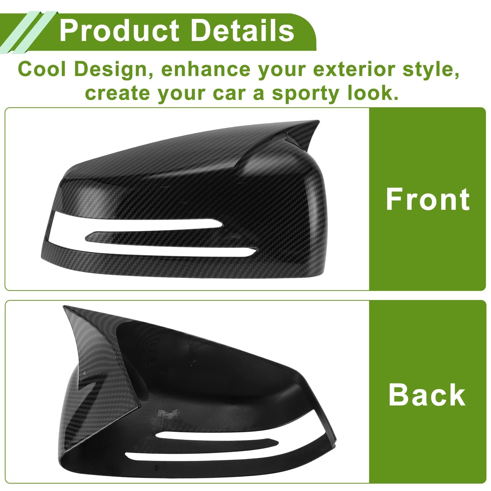 Mirror Cover Cap Replacement Pair for Mercedes-Benz A-Class W176 (2012–2017)