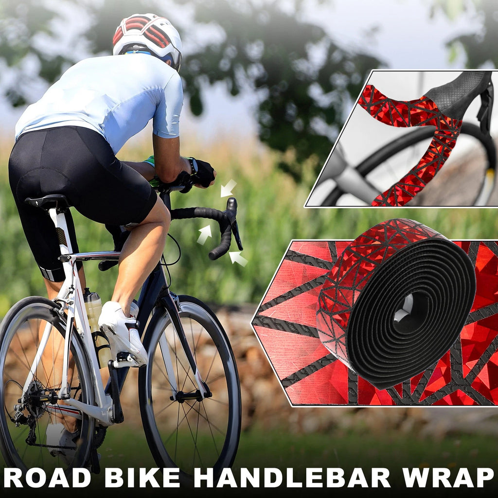 Bike Handlebar Tape with End Plugs Replacement for Road Bike (Black)