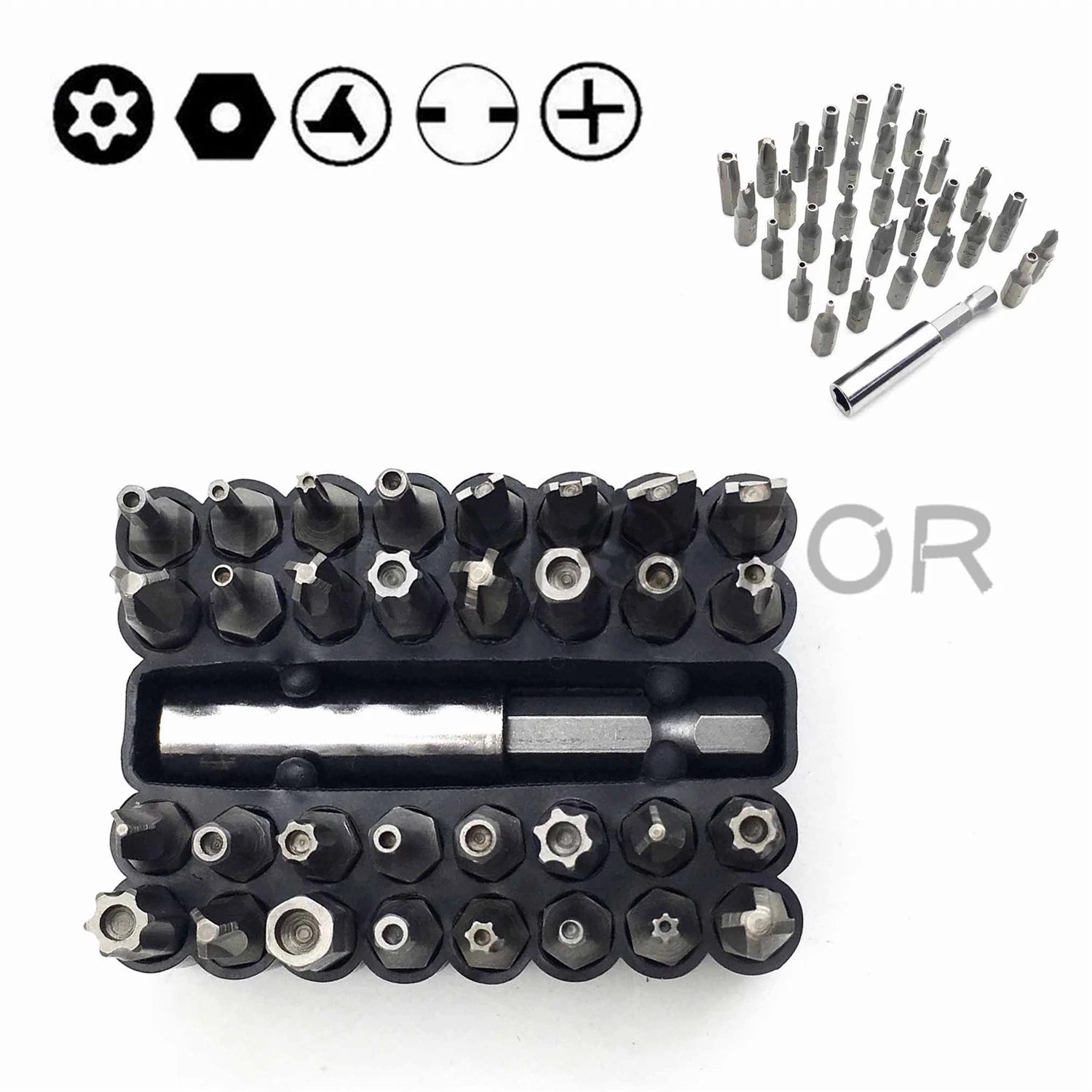 33Pcs Security Bit Set Tamper Proof Torx Spanner Screwdriver Hex Holder