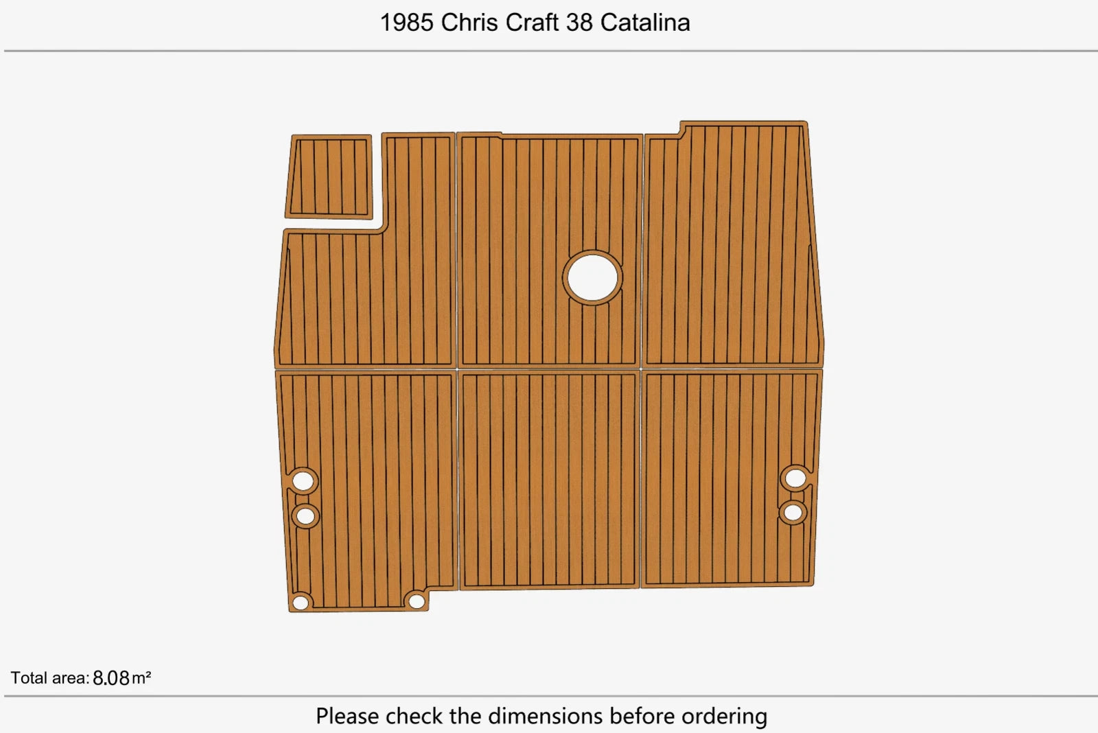 EVA Foam Faux Teak Deck Floor Mat for Chris Craft 38 Catalina (1985)