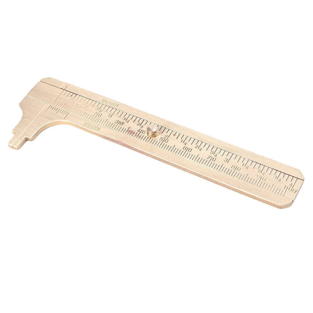 4-Inch Brass Caliper Sliding Vernier Ruler Gauge Tool for Bead Measuring
