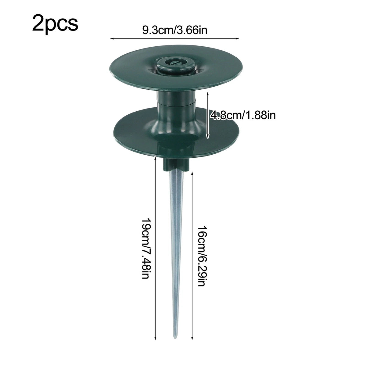 2X Garden Hose Smooth Roller Guide with Heavy Duty Metal Spike