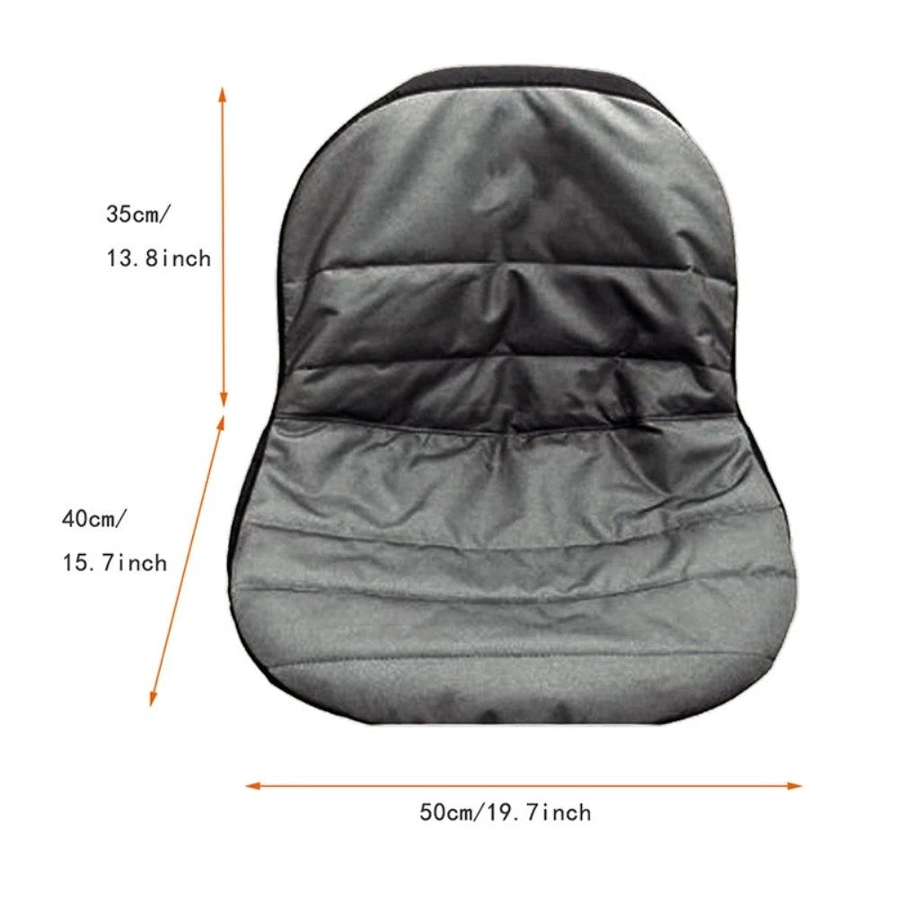 Lawn Mower Seat Cover with Side Beverage Pockets & Back Tool Storage