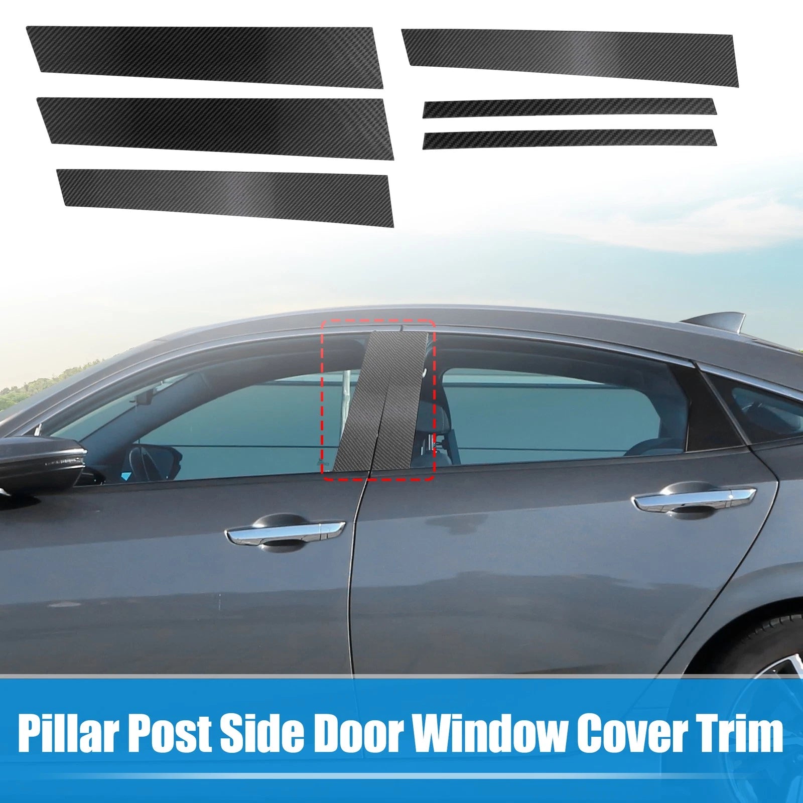 Pillar Post Window Cover Side Door Set for Honda Civic Sedan (2006–2011)