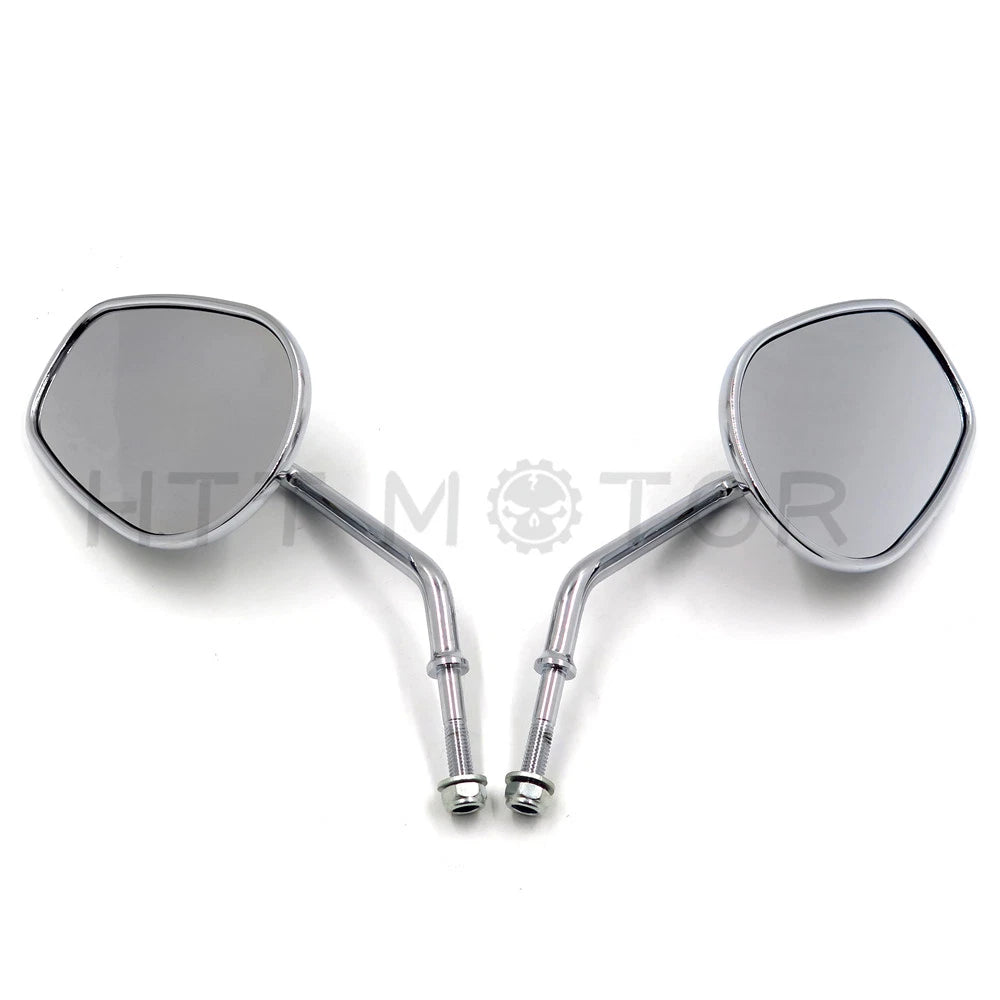 Chrome Rearview Side Mirrors for Harley Davidson FLSTC FXDB DYNA FXDF FLSTF (8mm)