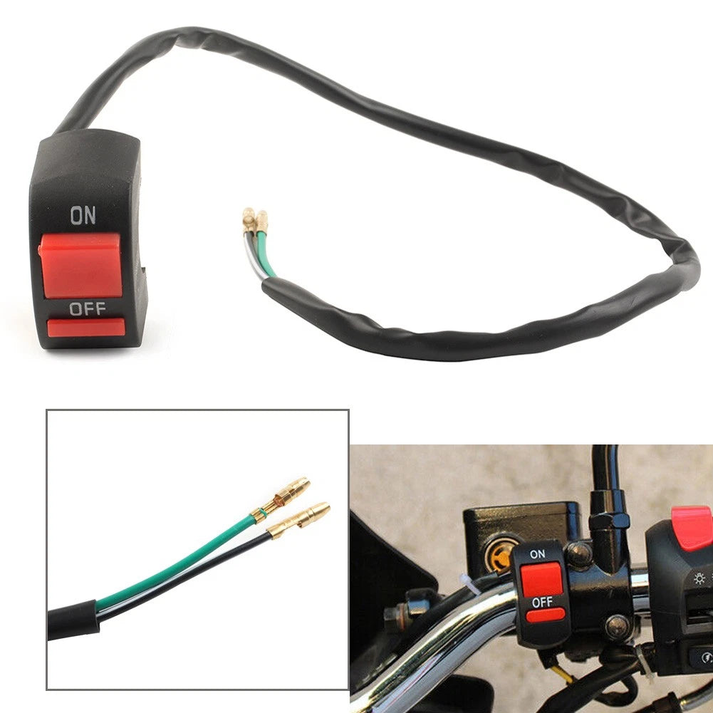 7/8" Motorcycle Handlebar Kill On-Off Latching Switch 12V Scooter ATV Dirt Bike