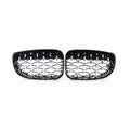 Diamond Front Kidney Grill for BMW 1 Series E81 E82 E87 E88 (2004–2013) Chrome Black