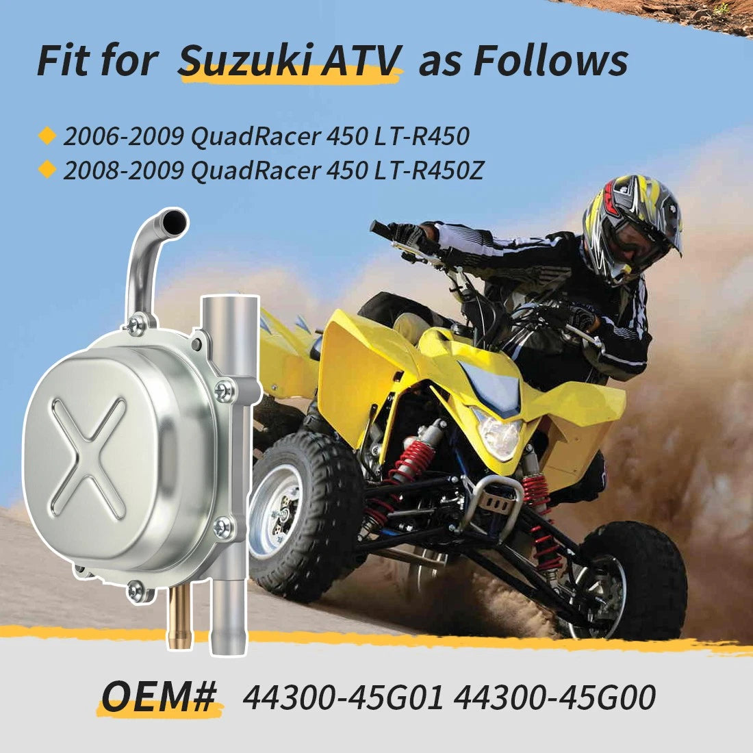 Fuel Petcock 44300-45G01 for Suzuki Quadracer LT-R450 (2006–2011)