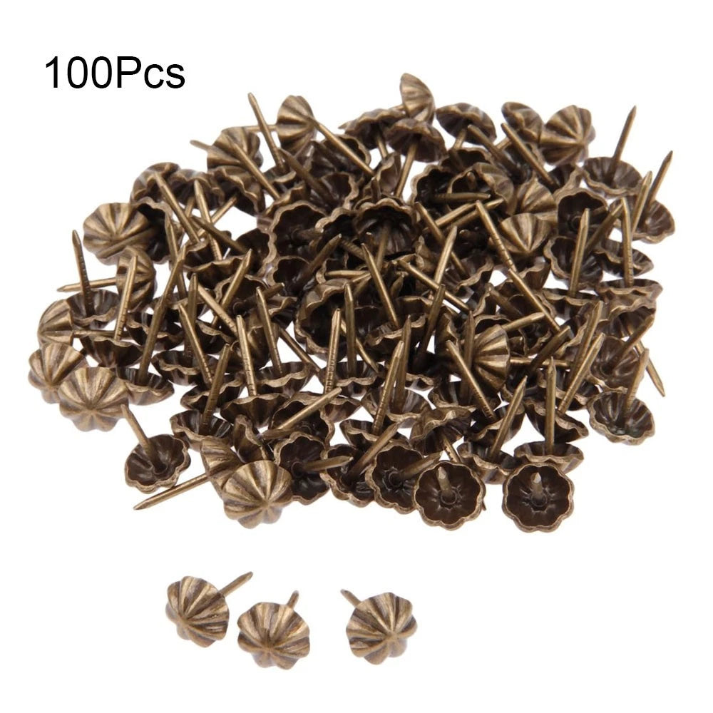 100Pcs Upholstery Nails for Vintage Furniture Decor