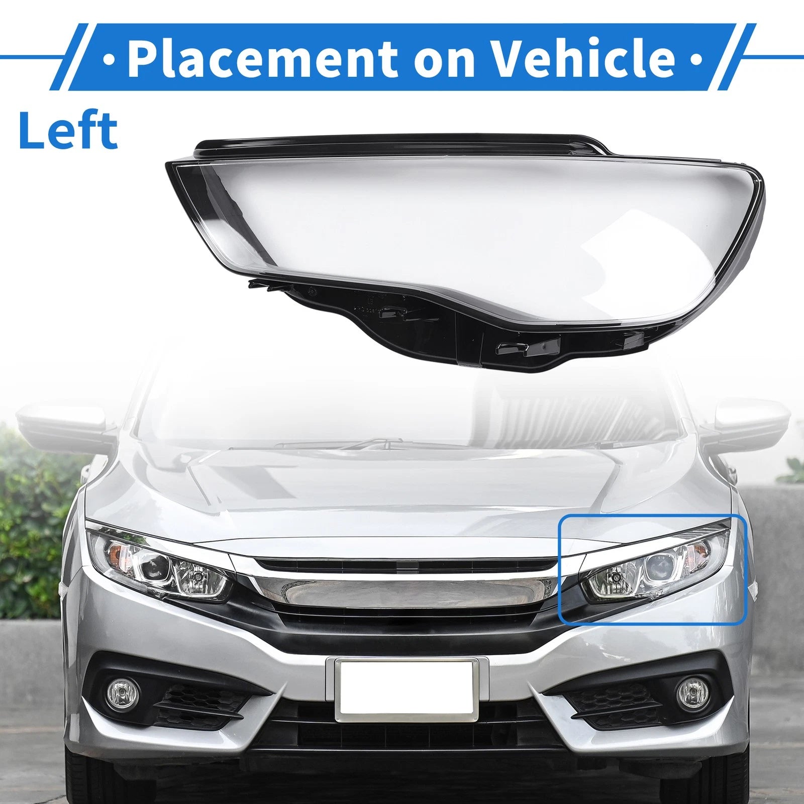 Headlight Lens Cover Front Left for Audi A3 (2013–2015)