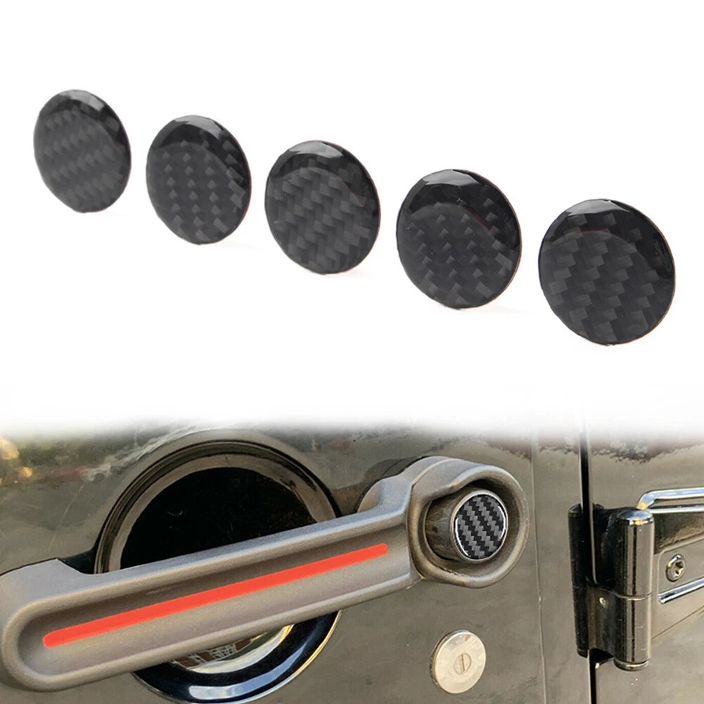 5 Pcs Door Handle Push Button Knobs Cover Trim For Jeep Wrangler JK 2007-2017 mo