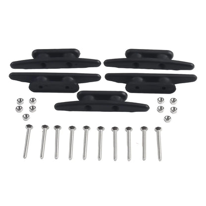 4" Black Nylon Deck Cleats for Boat Dock Rope