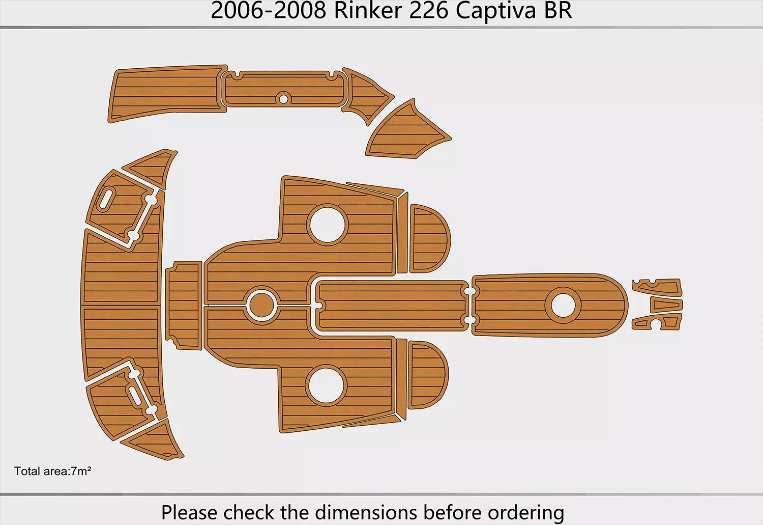 EVA Pads for Rinker 226 Captiva BR (2006) - Teak Flooring Mat