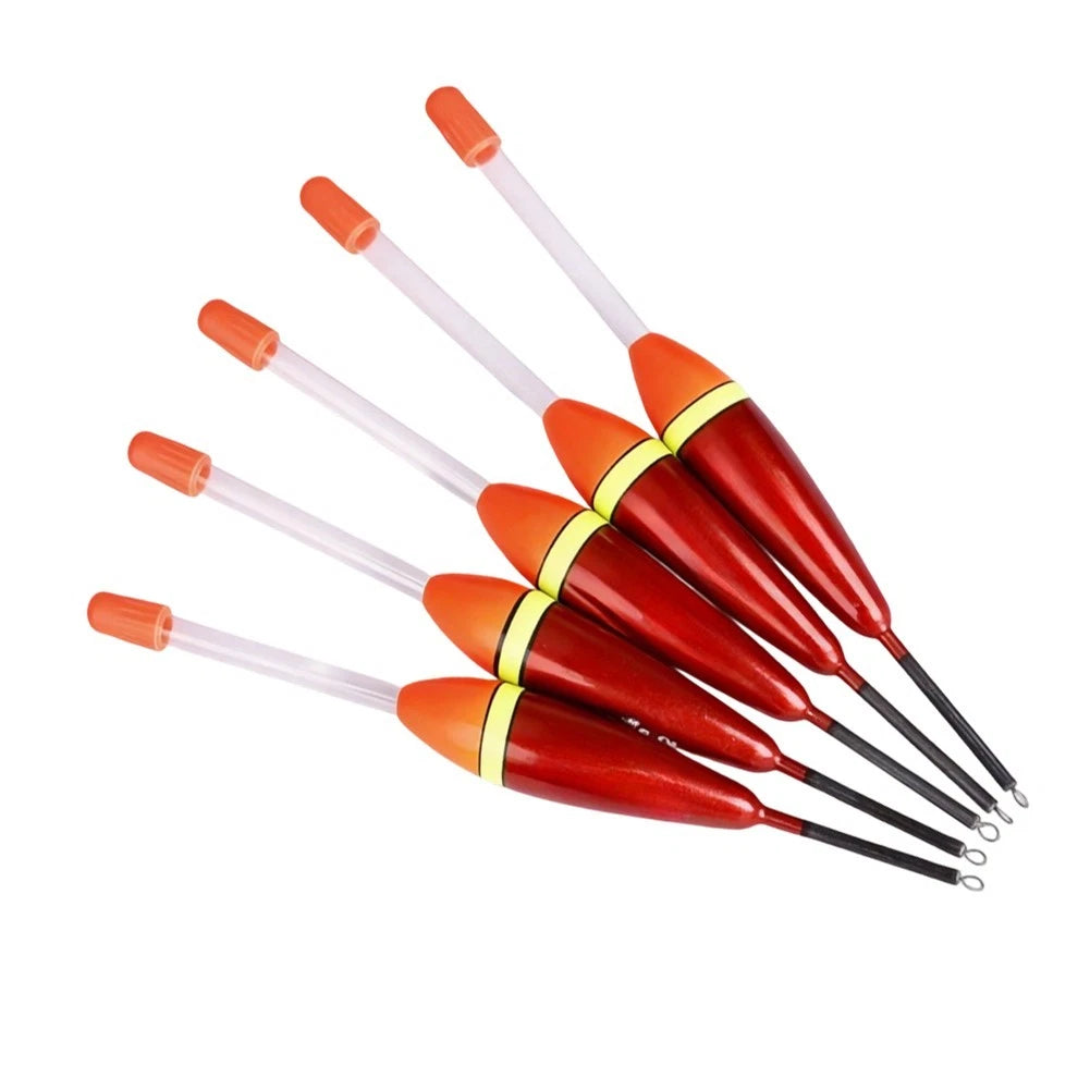 5pcs Vertical Carp Float Red Plastic Buoy 13.5cm 14cm 15cm