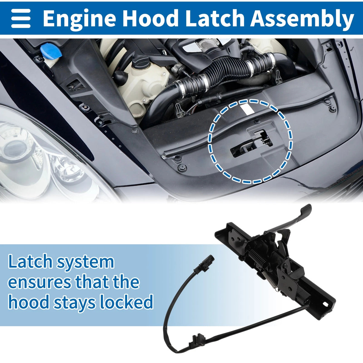 Hood Latch Assembly for Hyundai Tucson (2022–2024)