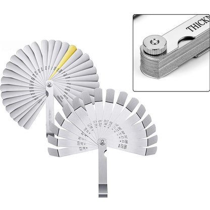 2PCS Feeler Gauge Set Stainless Steel with Rotating Hinge for Easy Use