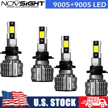 Set of 4 LED Headlight Bulbs Kit 9005 HB3 for Toyota RAV4 (2013–2015)