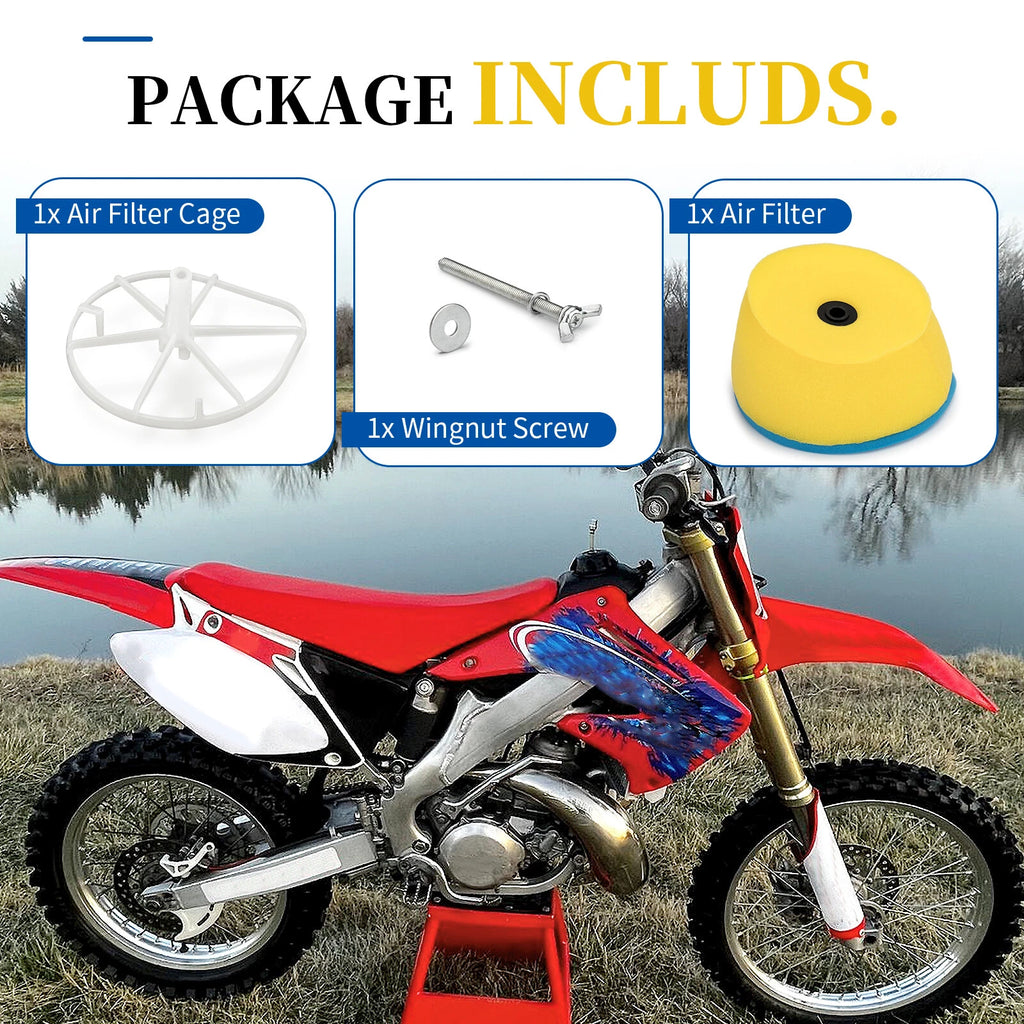 Air Filter & Cage Body w/ Wingnut Screw for Honda CR125R CR250R (2002–2007)