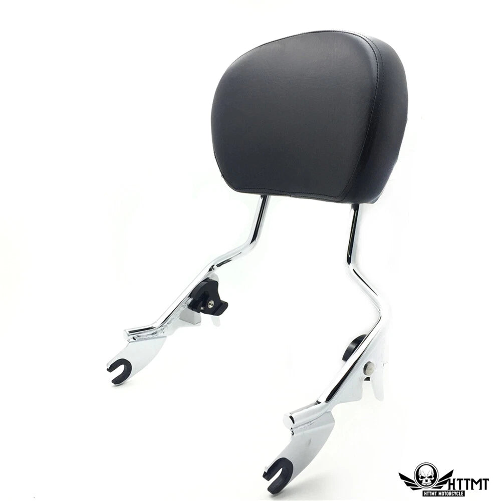 Chrome Backrest Sissy Bar Pad Docking for Harley Touring Road King (1997–2008)