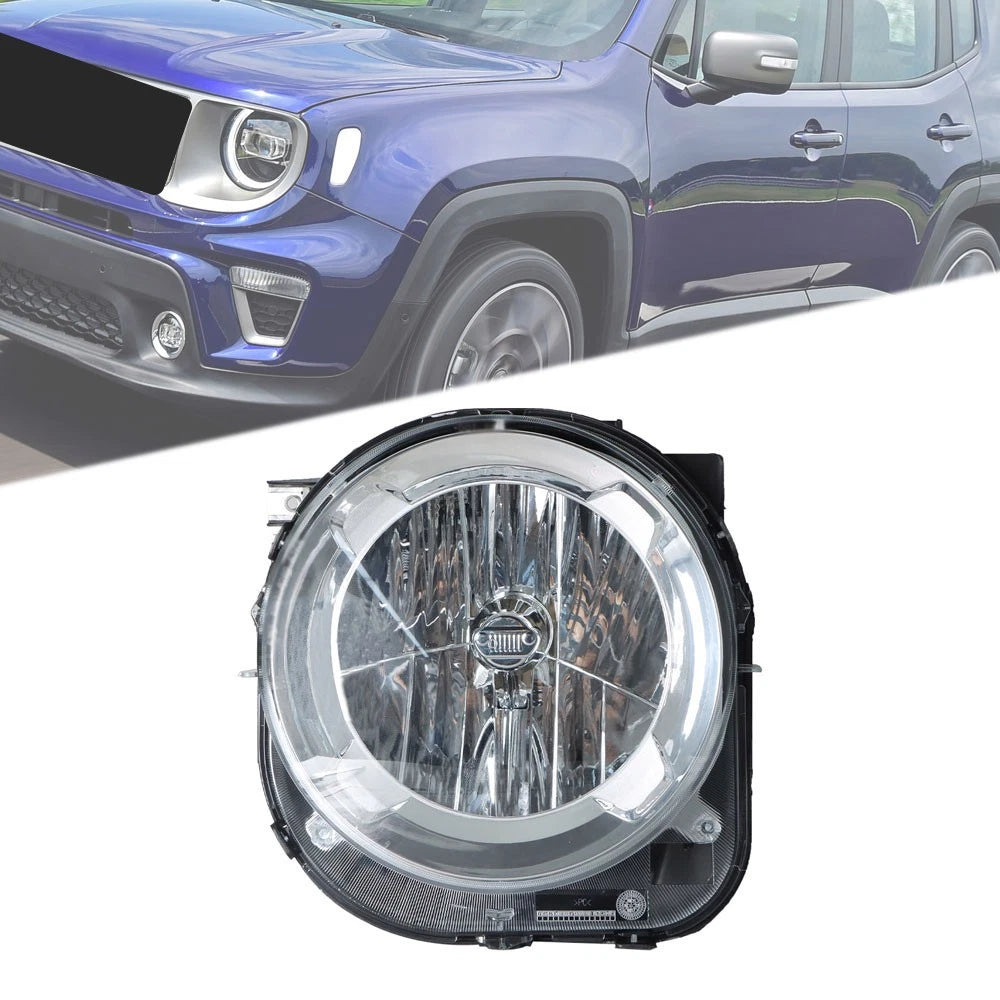 Projector Headlight Left Side Halogen Clear Lens for Jeep Renegade (2015–2018)