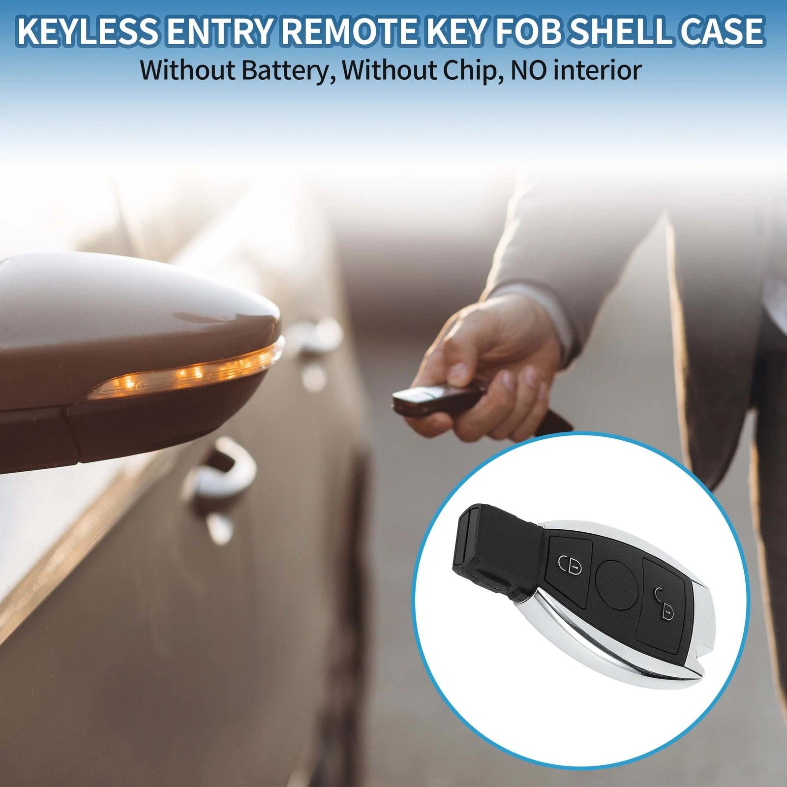Key Shell Case for 2 Button Keyless Remote for Mercedes-Benz A Class (2004–2010)