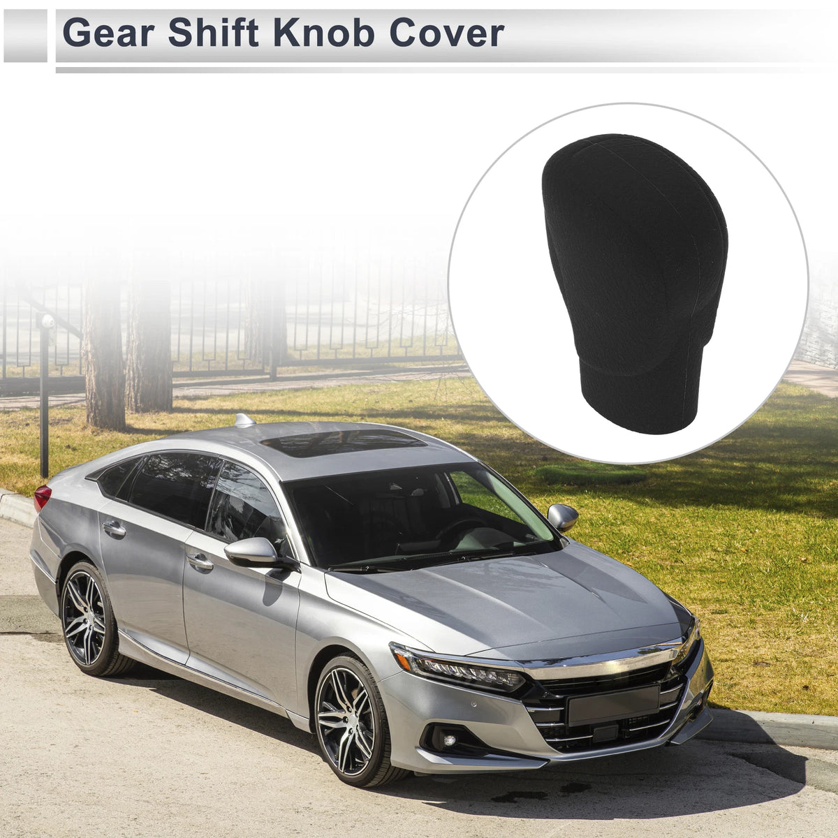 1 Pc Gear Shift Knob Cover for Honda Accord (2018–2022) Black Silicone