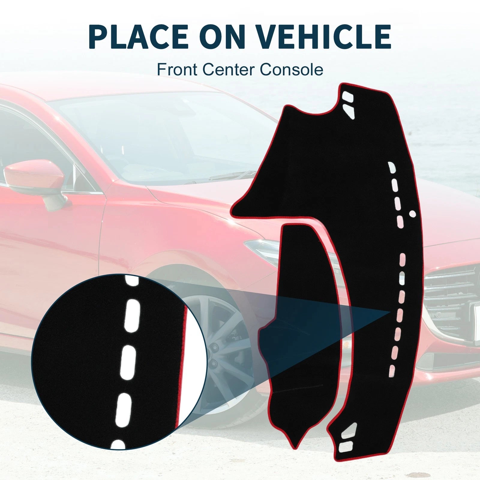 Dashboard Dash Cover Mat Sun Protector for Mazda 3 Axela (2009–2013) Black Red