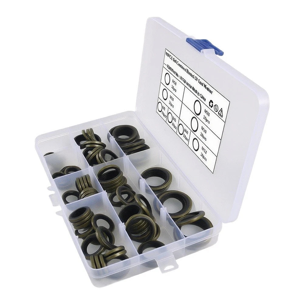 110 pcs Crush Washers for Engine Oil Drain M6-M20 Sizes