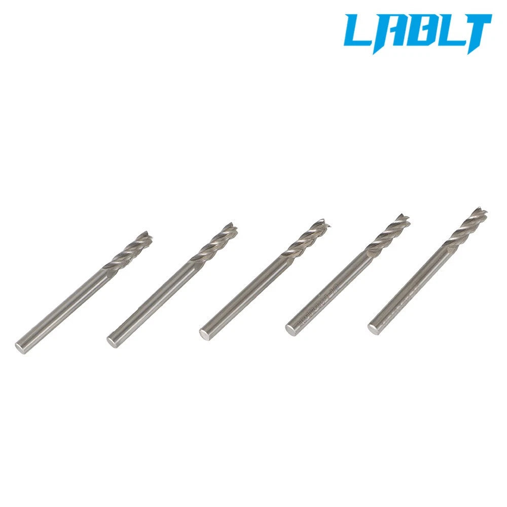 5-Pack 4 Flute Carbide End Mill 1/8" Shank for
