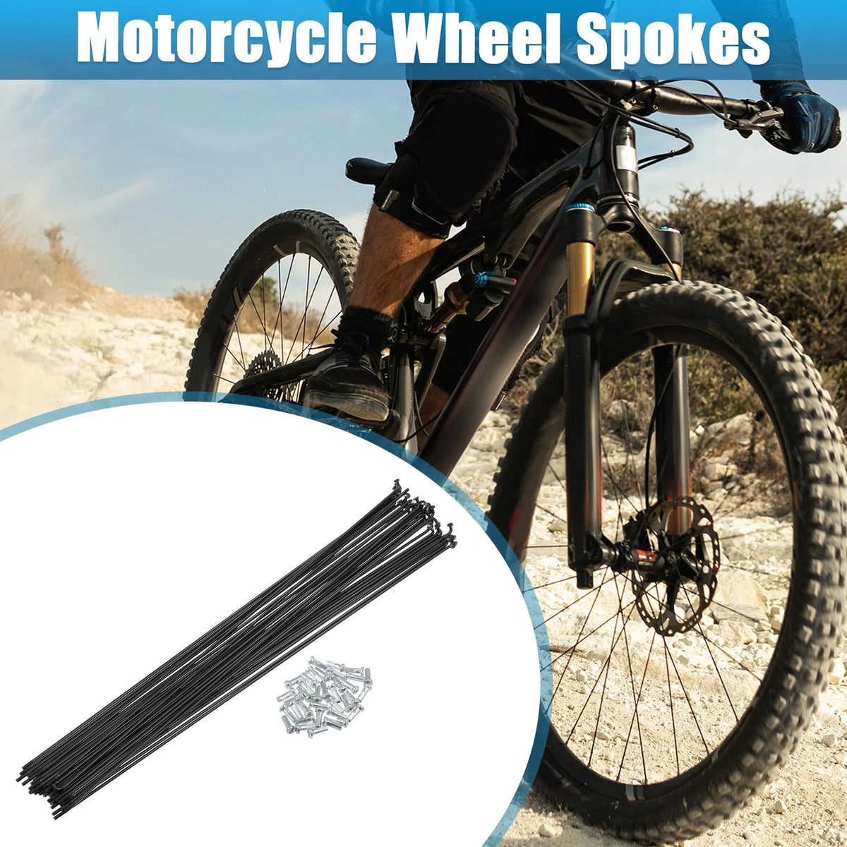36 Pack J Bend Bicycle Steel Spokes 305mm with Nipples for 14G (12.01")