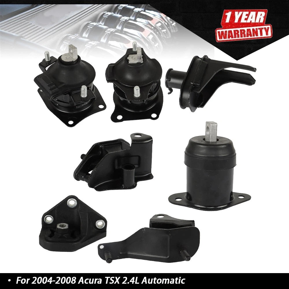 7X Engine Motor & Trans Mount Set for Acura TSX 2.4L (2004–2008)