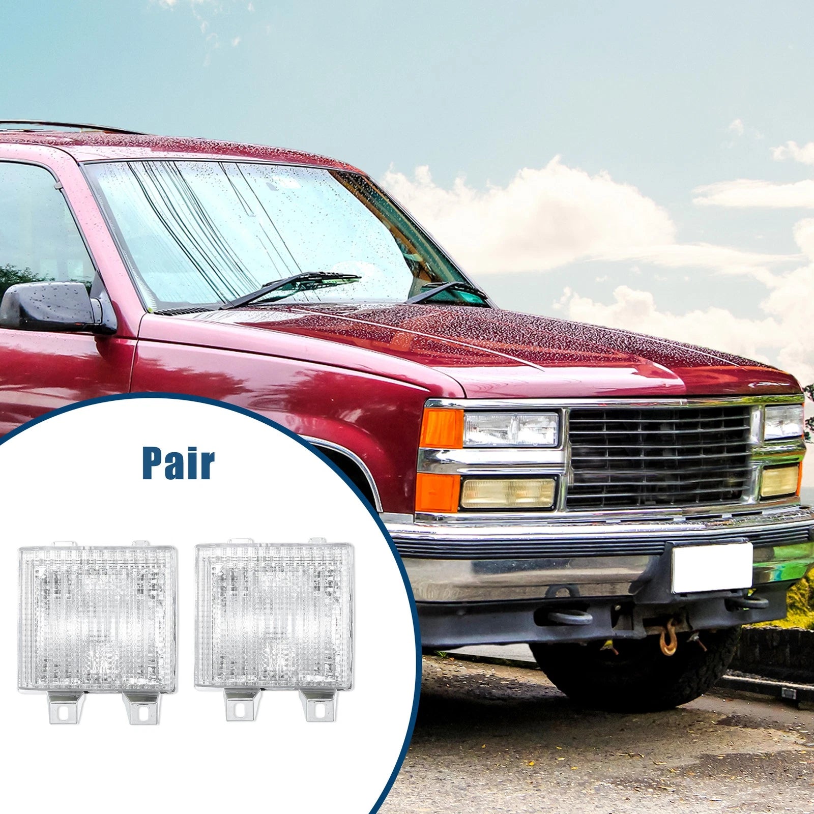 Pair Park Signal Light Lens Covers Replacement for Chevrolet Blazer (1987–1988)
