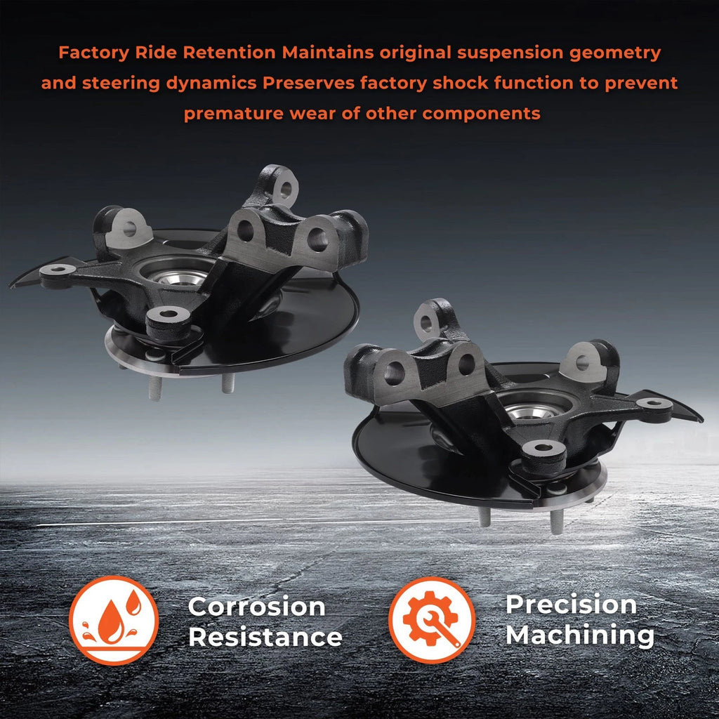 Pair Front Steering Knuckle & Wheel Hub Bearing Assembly for Honda Pilot (2003–2008)