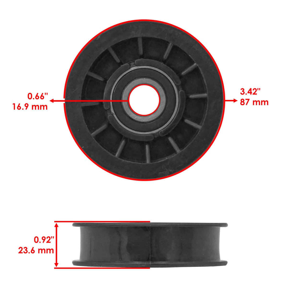 Flat Drive Idler Pulley Replacement for MTD Craftsman G8300 G8600 (2017–2018)