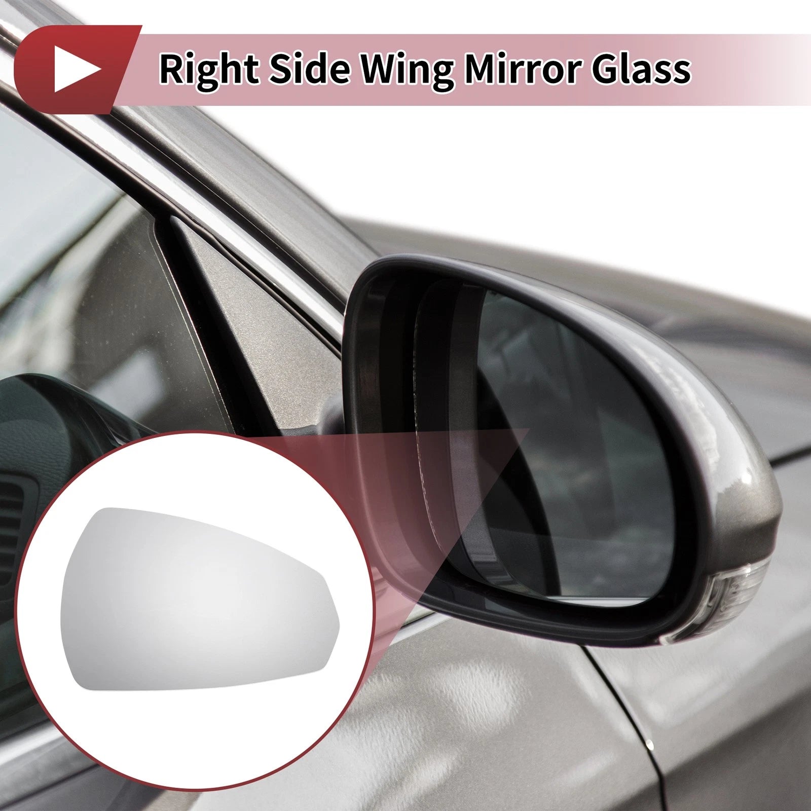 Right Side Wing Mirror Glass Replacement for Audi A3 (2013–2020)