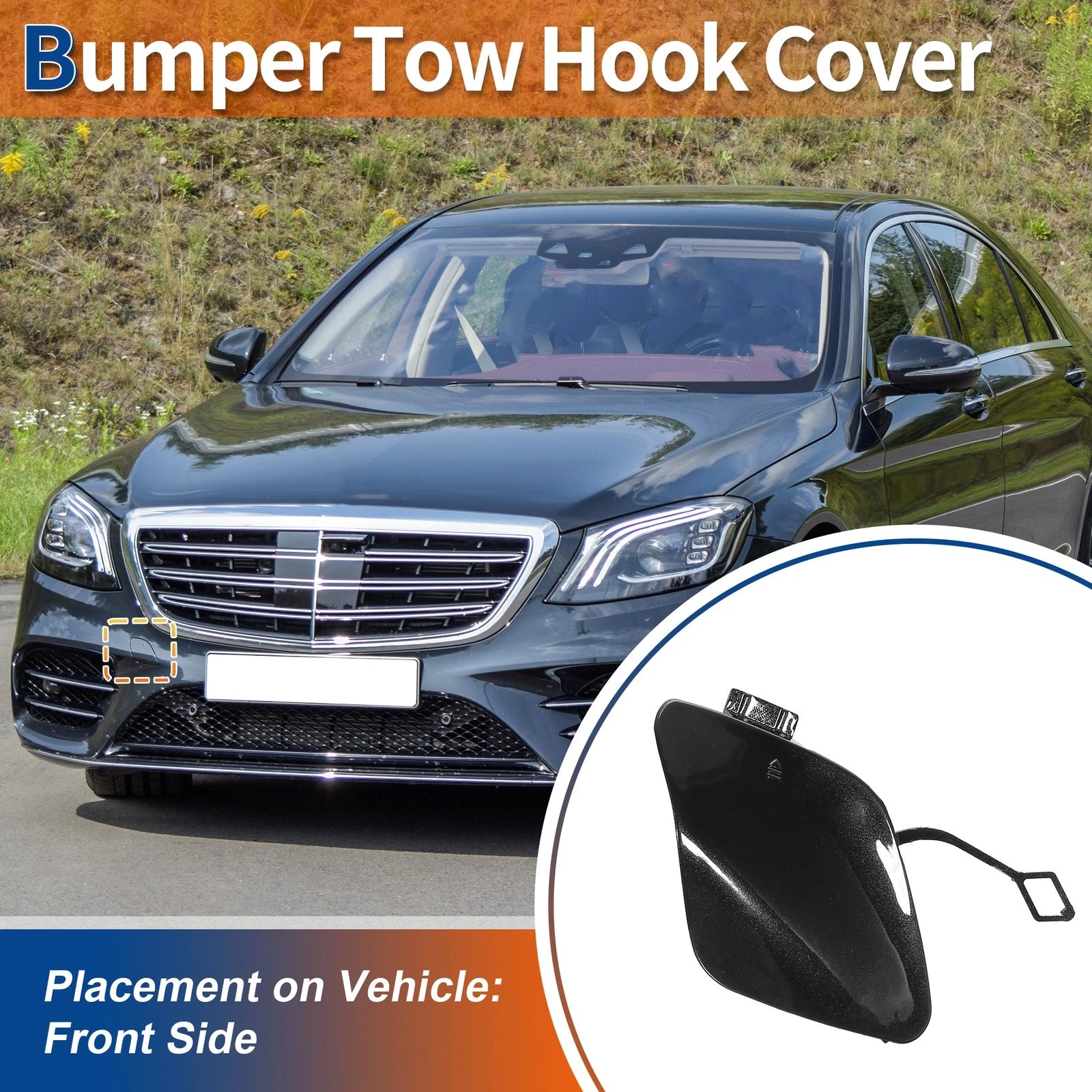 Front Tow Hook Cover Replacement for Mercedes-Benz S-Class W222 (2014–2020)