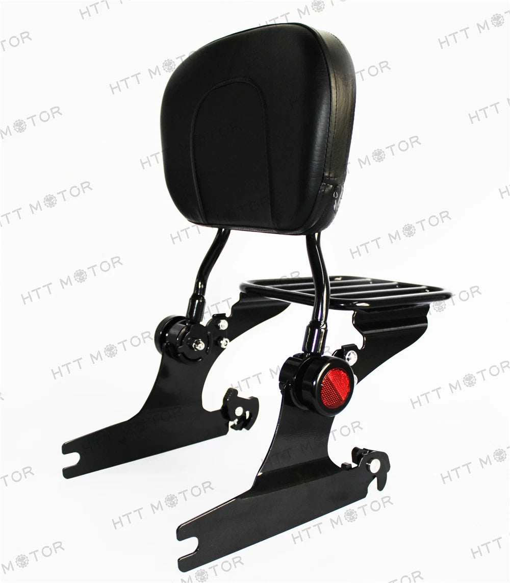 Adjustable Backrest Sissy Bar Luggage Rack for HD Softail (2000–2005)