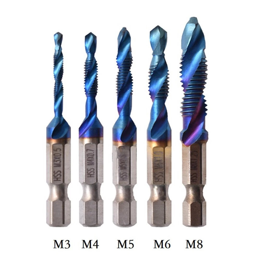 Set of 4 Drill Tap Bits for Drilling and Tapping