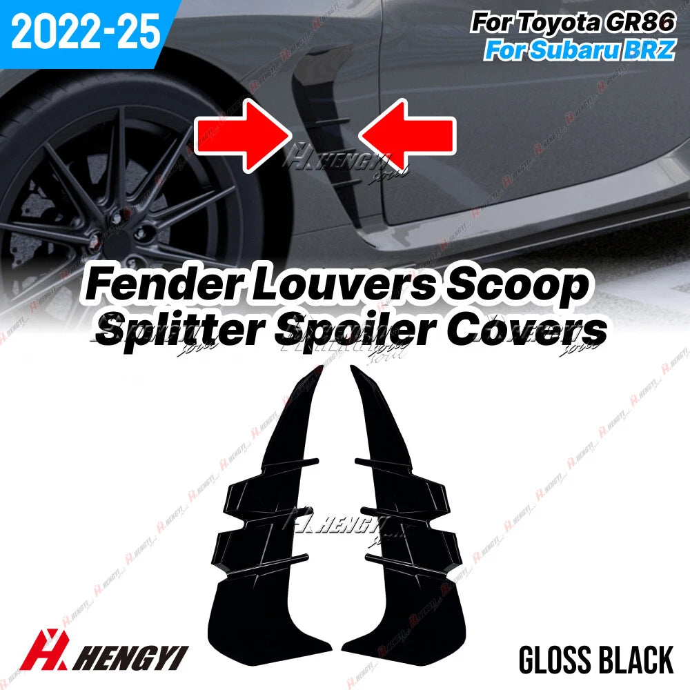 2Pcs Front Wheel Side Fender Air Vent Trim for Toyota GR86 Subaru BRZ (2022–2025)
