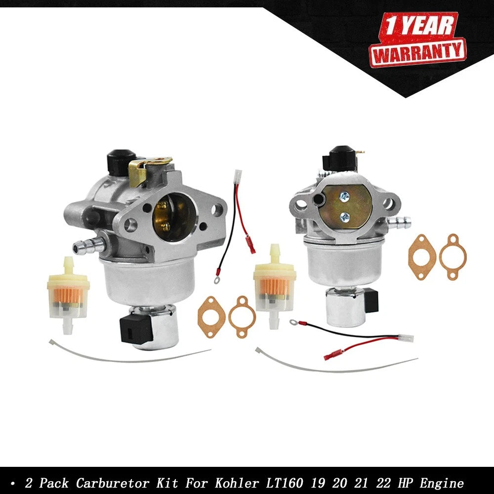 2 Pack Carburetor Kit for Kohler LT160 (2019–2022) 2085395S 2085371S