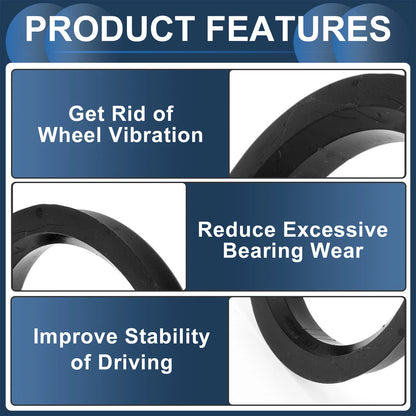 Set of 4 Wheel Hub Centric Rings 71.1mm to 57.1mm Black Polycarbonate