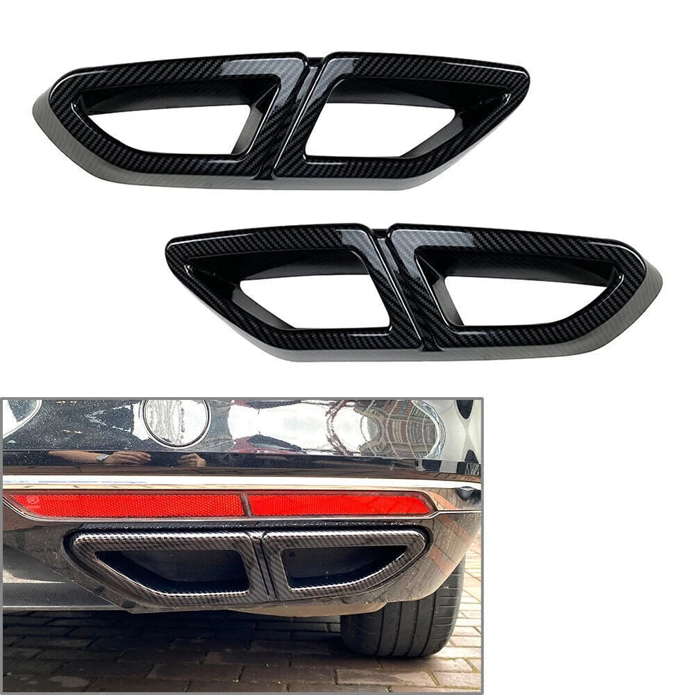 Rear Exhaust Muffler Tail Pipe Cover for VW Passat B8 (2016–2019) Carbon Fiber
