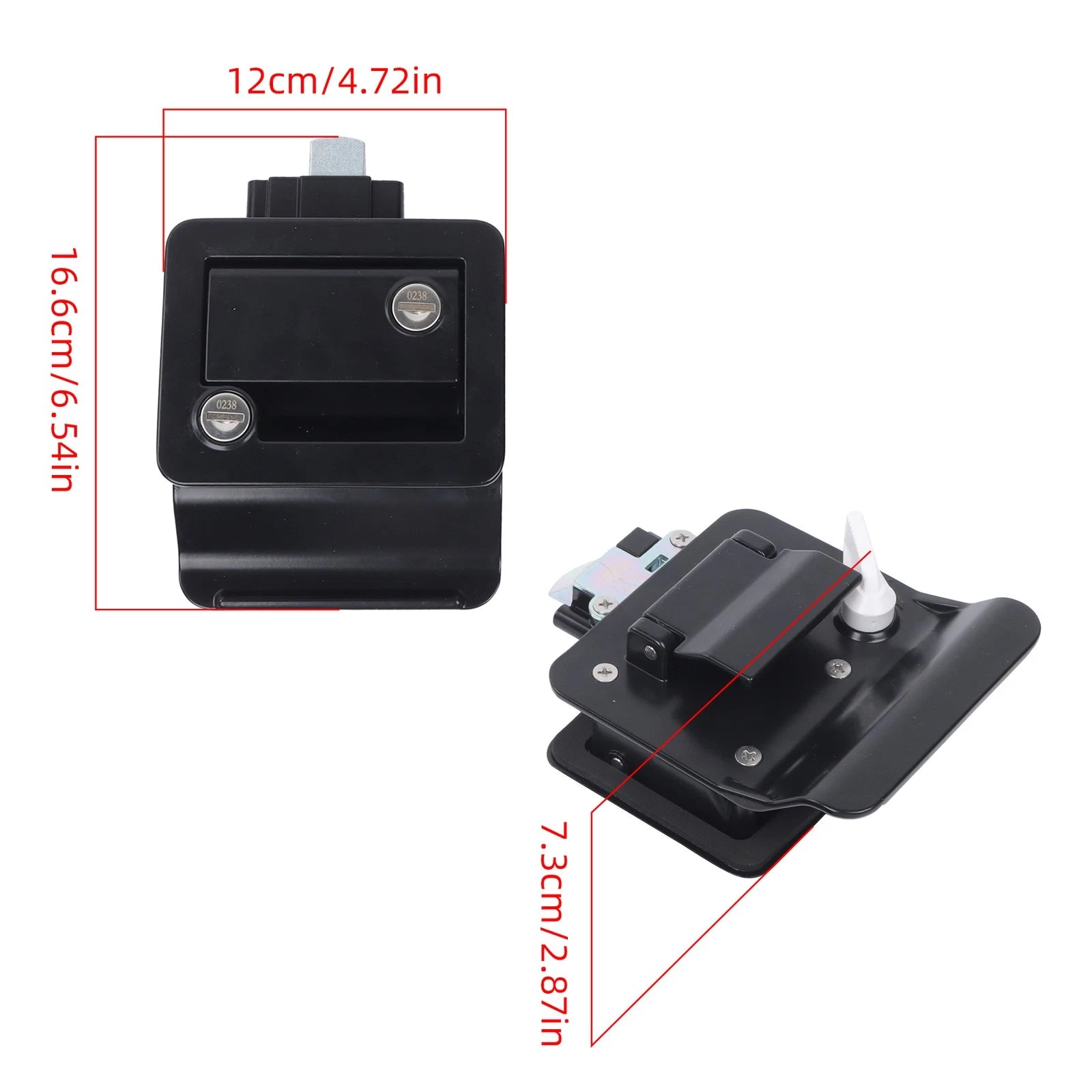2 Black RV Paddle Entry Door Lock Latch Handle Knob Deadbolt for Camper Trailer