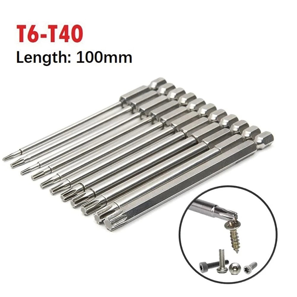 Screwdriver Bit 100mm 1/4 Inch Shank Hexagonal Plummer
