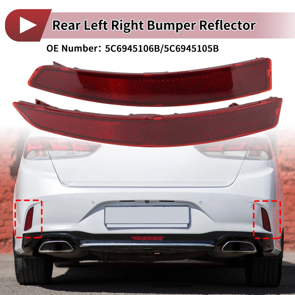 Rear Bumper Reflector Pair Replacement for Volkswagen Jetta (2015–2018)