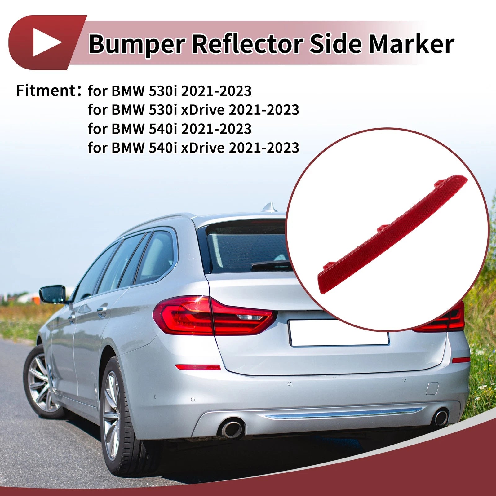 Rear Right Bumper Reflector Replacement for BMW 530i (2021–2023)