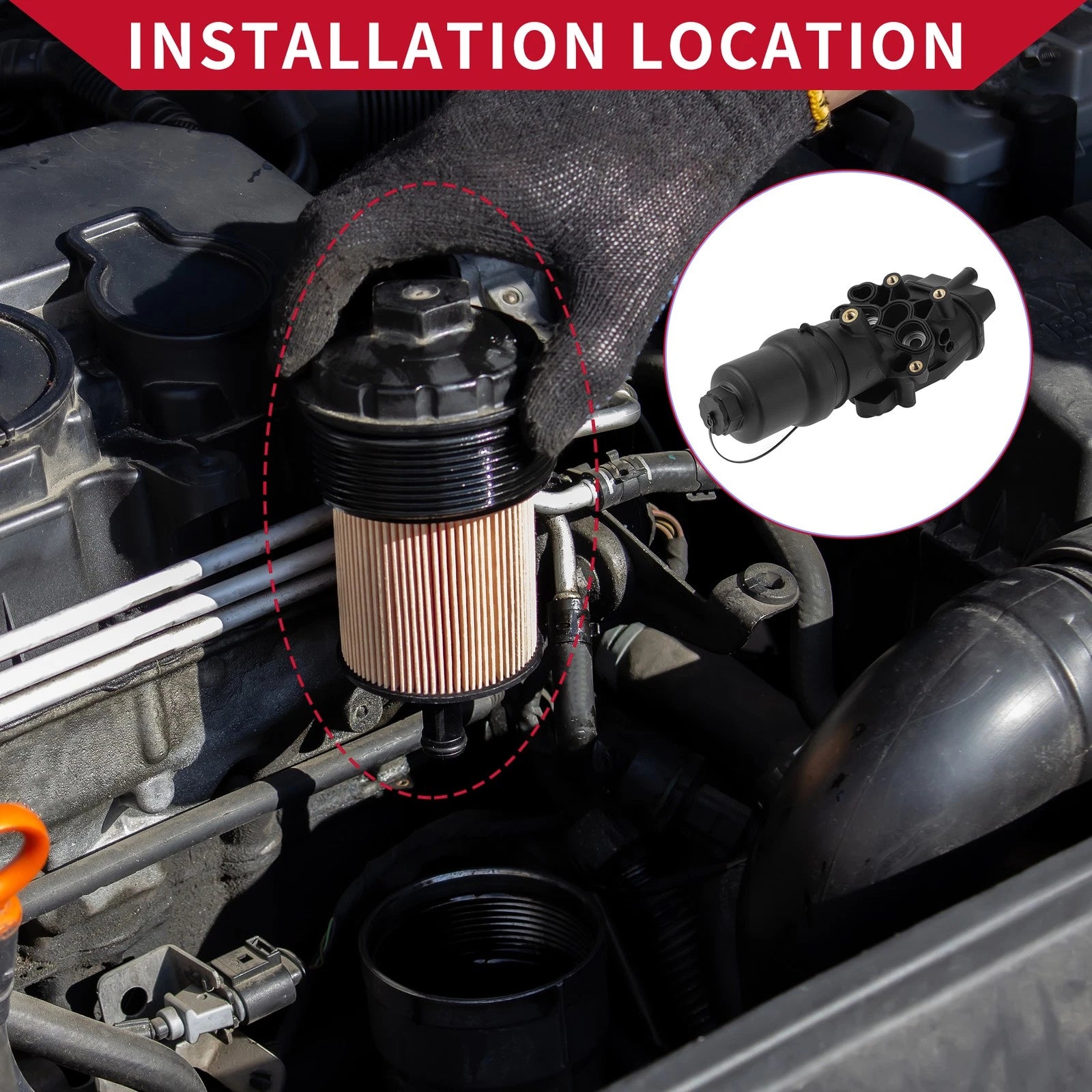 Engine Oil Cooler Filter Housing for Volkswagen Jetta (2005–2015)