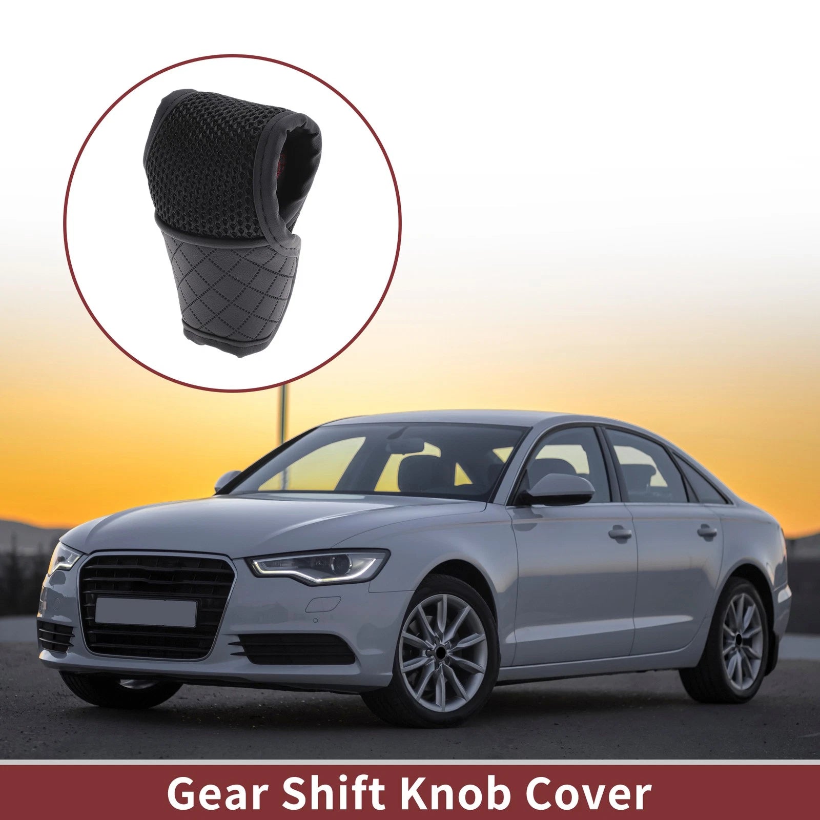 Gear Shift Knob Cover for Car SUV T-Shaped Hook and Loop Black
